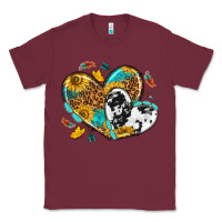 Burgundy cowhide leopard hearts Classic Tee - texasbilliewilder