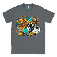 Charcoal Heather cowhide leopard hearts Classic Tee - texasbilliewilder
