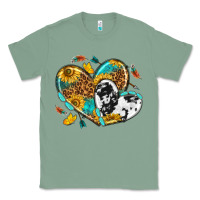 Sage cowhide leopard hearts Classic Tee - texasbilliewilder
