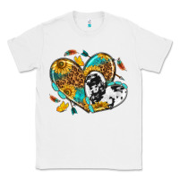 White cowhide leopard hearts Classic Tee - texasbilliewilder
