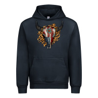 Navy American Bull Skull Urban Hoodie - Jasminsmagicworld