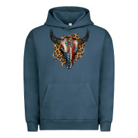 Pigment Midnight Navy American Bull Skull Urban Hoodie - Jasminsmagicworld