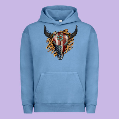 American Bull Skull Urban Hoodie Designed By Jasminsmagicworld