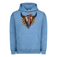 Pigment Pebble Blue American Bull Skull Urban Hoodie - Jasminsmagicworld