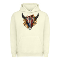 Pigment Pistachio American Bull Skull Urban Hoodie - Jasminsmagicworld