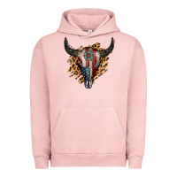 Pigment Salmon American Bull Skull Urban Hoodie - Jasminsmagicworld