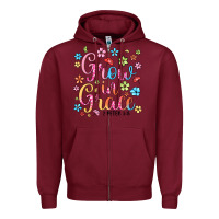 Burgundy grow in grace Zipper Hoodie - texasbilliewilder