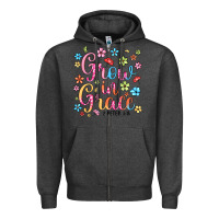 Charcoal Heather grow in grace Zipper Hoodie - texasbilliewilder