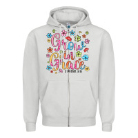 Dove Grey grow in grace Zipper Hoodie - texasbilliewilder
