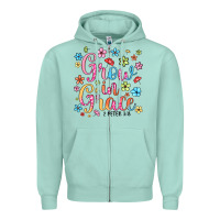 Seafoam grow in grace Zipper Hoodie - texasbilliewilder