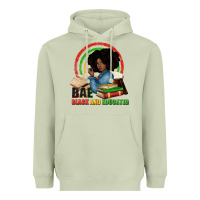 Matcha Bae black and educated Heavyweight Hoodie - Zillion Design Studio