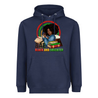 Navy Bae black and educated Heavyweight Hoodie - Zillion Design Studio