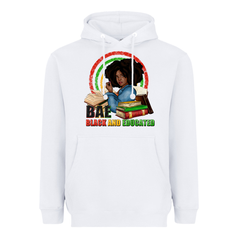 Bae Black And Educated Heavyweight Hoodie by Zillion Design Studio | Teevron