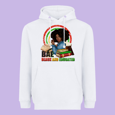 Bae Black And Educated Heavyweight Hoodie Designed By Zillion Design Studio