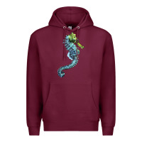 Burgundy Blue Seahorse Premium Hoodie - LillyAllenDesigns