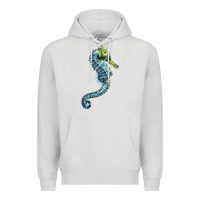 Dove Grey Blue Seahorse Premium Hoodie - LillyAllenDesigns