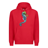 Red Blue Seahorse Premium Hoodie - LillyAllenDesigns
