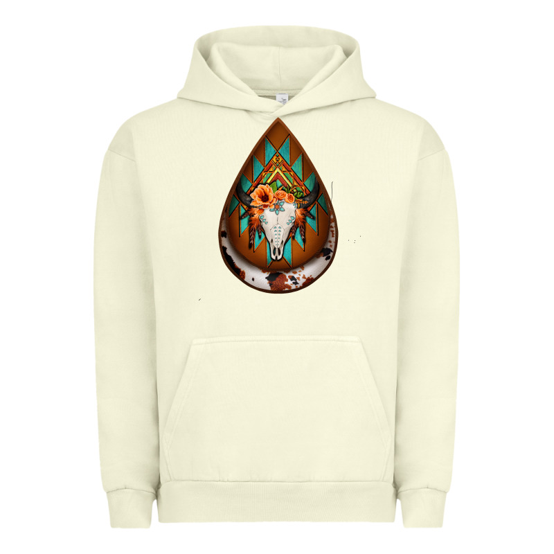 Aztec Bullskull Teardrop Earrings Urban Hoodie by Jasminsmagicworld | Teevron