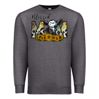 Charcoal Heather blessed Premium Sweatshirt - CowhideDigitalArt