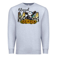 Heather Grey blessed Premium Sweatshirt - CowhideDigitalArt