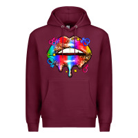 Burgundy pride lips Premium Hoodie - AdoDesignShop