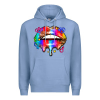 Colony Blue pride lips Premium Hoodie - AdoDesignShop
