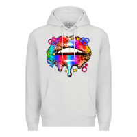 Dove Grey pride lips Premium Hoodie - AdoDesignShop