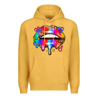 Mustard pride lips Premium Hoodie - AdoDesignShop