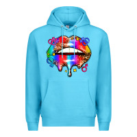 Ocean Blue pride lips Premium Hoodie - AdoDesignShop