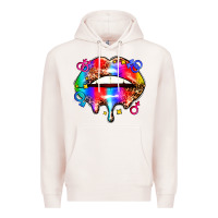 Pale Pink pride lips Premium Hoodie - AdoDesignShop