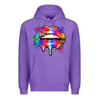 Purple pride lips Premium Hoodie - AdoDesignShop