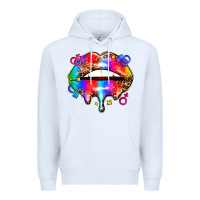 White pride lips Premium Hoodie - AdoDesignShop