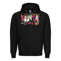Black pink santa baby christmas Zipper Hoodie - Zillion Design Studio