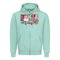 Seafoam pink santa baby christmas Zipper Hoodie - Zillion Design Studio