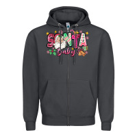 Smoke pink santa baby christmas Zipper Hoodie - Zillion Design Studio