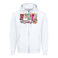 White pink santa baby christmas Zipper Hoodie - Zillion Design Studio