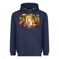 Navy joy to the world Heavyweight Hoodie - texasbilliewilder
