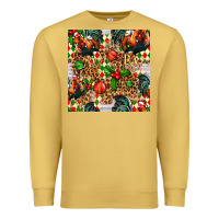 Antique Gold christmas leopard chicken Premium Sweatshirt - FaDigitalArtStudio