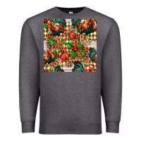 Charcoal Heather christmas leopard chicken Premium Sweatshirt - FaDigitalArtStudio
