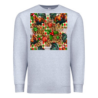 Heather Grey christmas leopard chicken Premium Sweatshirt - FaDigitalArtStudio