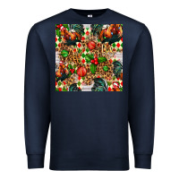 Navy christmas leopard chicken Premium Sweatshirt - FaDigitalArtStudio