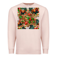 Pale Pink christmas leopard chicken Premium Sweatshirt - FaDigitalArtStudio