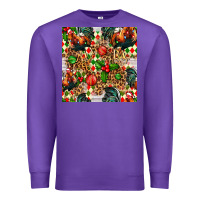 Purple christmas leopard chicken Premium Sweatshirt - FaDigitalArtStudio