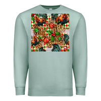 Seafoam christmas leopard chicken Premium Sweatshirt - FaDigitalArtStudio