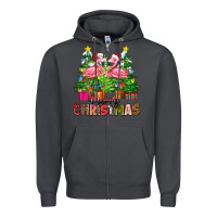 Smoke merry christmas flamingo Zipper Hoodie - Zillion Design Studio