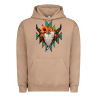 Pigment Burro Aztec Turquoise Bull Skull Urban Hoodie - Jasminsmagicworld