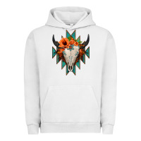 Pigment Lunar Rock Aztec Turquoise Bull Skull Urban Hoodie - Jasminsmagicworld