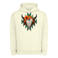 Pigment Pistachio Aztec Turquoise Bull Skull Urban Hoodie - Jasminsmagicworld