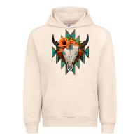 Sandshell Aztec Turquoise Bull Skull Urban Hoodie - Jasminsmagicworld
