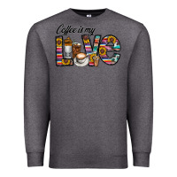 Charcoal Heather coffee İs mt love Premium Sweatshirt - CowhideDigitalArt